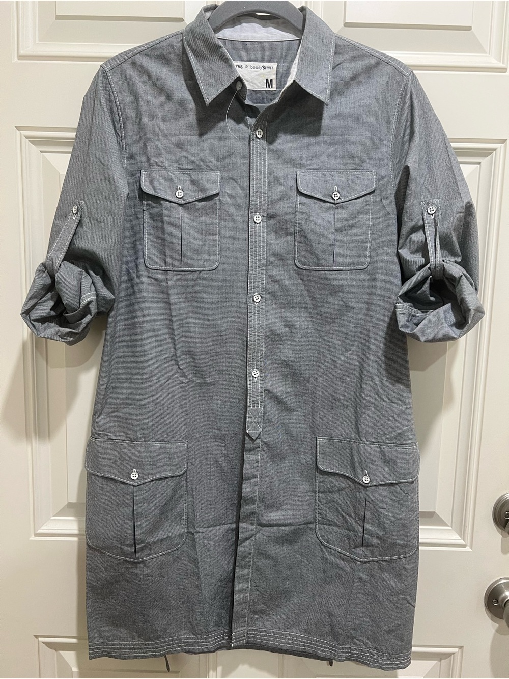 rag & bone chambray shirt dress woman’s sz M gray NWOT